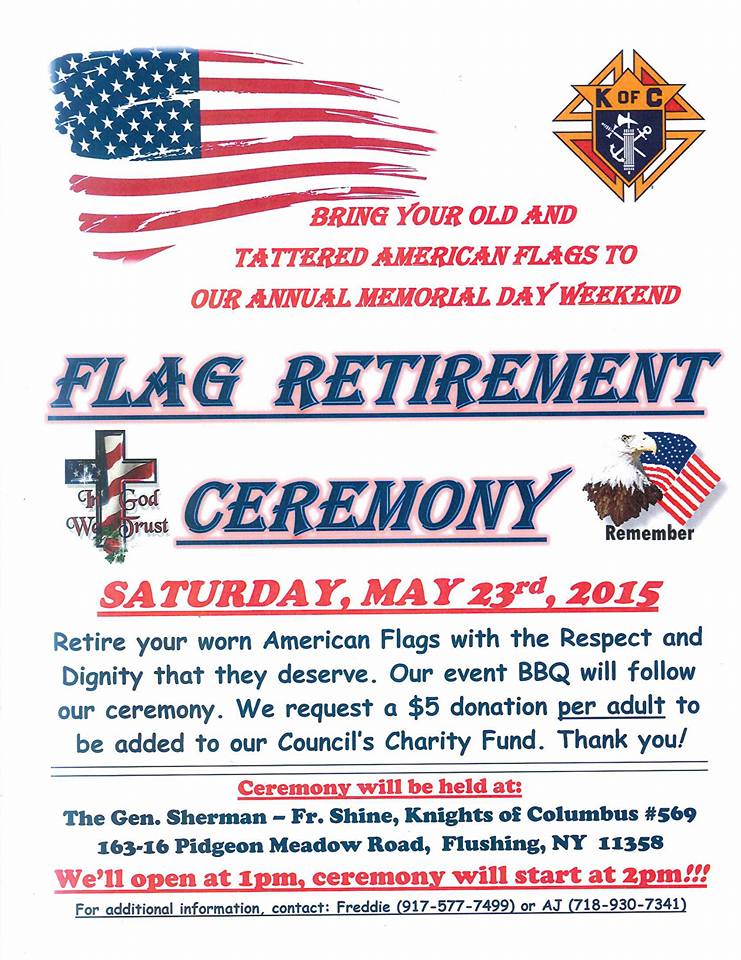 Flag retirement ceremony this Saturday, 5/23 The Flushing Blog